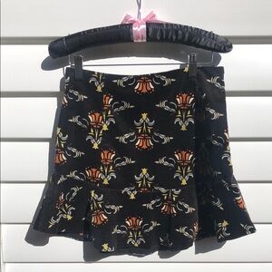 Free People Black and Orange Ruffled Mini Skirt